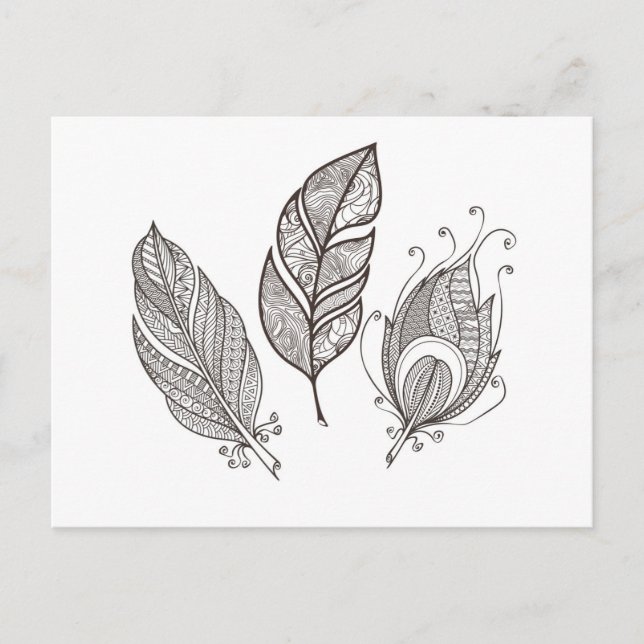 Carte Postale Doodle en plume complexe (Devant)
