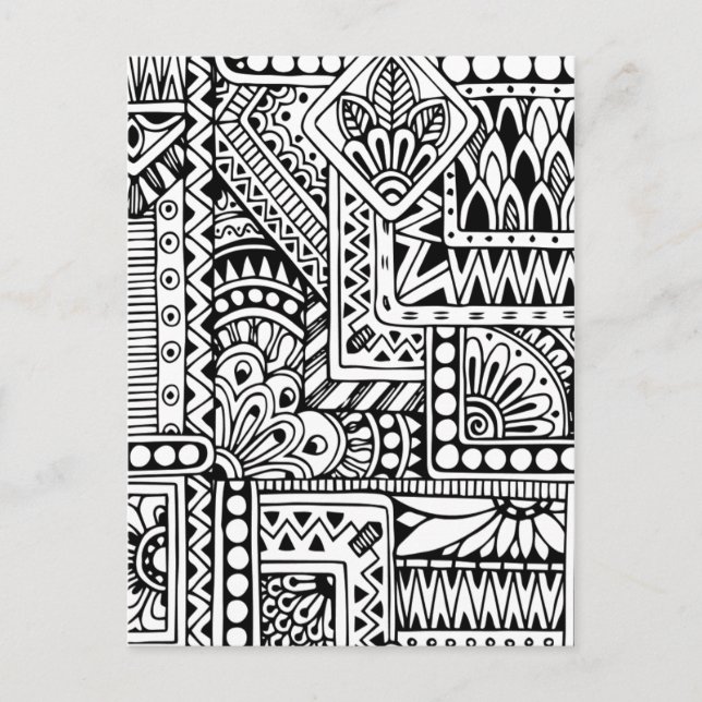 Carte Postale Doodle ethnique (Devant)