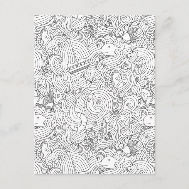Carte Postale Doodle nautique (Devant)
