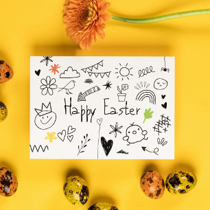 Carte Postale Doodle Pâques