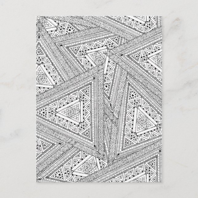 Carte Postale Doodle tribal 2 (Devant)