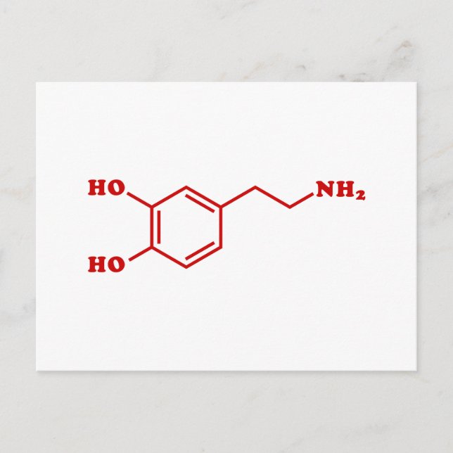 Carte Postale Dopamine formule chimique moléculaire (Devant)