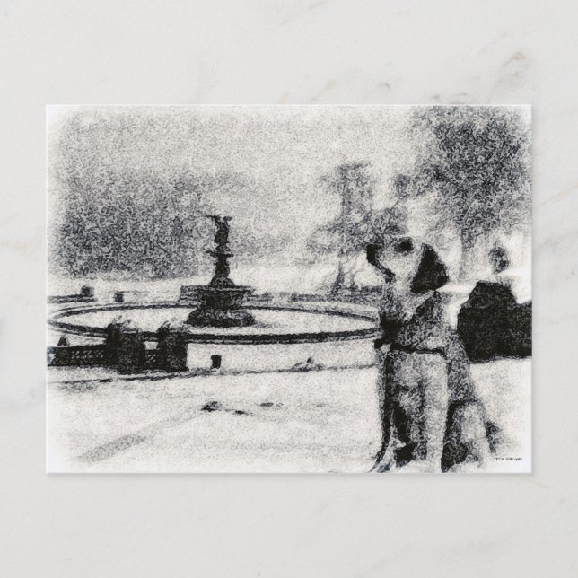Carte Postale "Doré neigeux par la fontaine de Bethesda" Central (Devant)