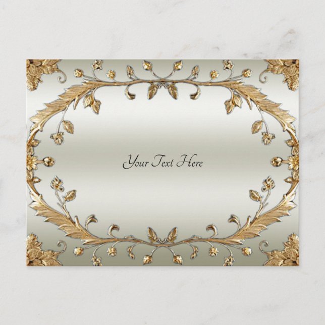 Carte postale dorée ornée (Devant)