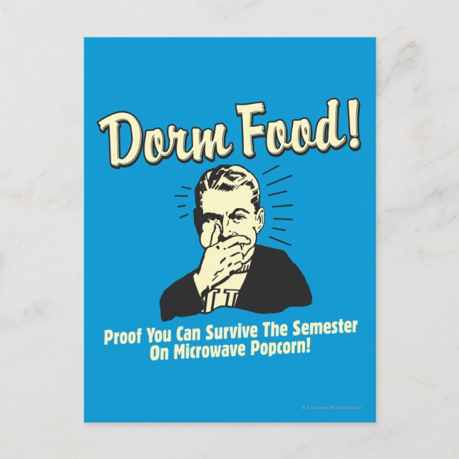 Carte Postale Dorm Food : Survive Microwave Popcorn (Devant)