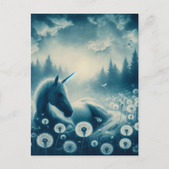 Carte Postale Dormir à la licorne à Dandylions (Devant)