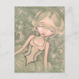 Carte postale "Dormir avec des toiles d'araignées"