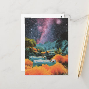 Carte Postale Dormir les gens Lits en mer Surreal Médias mixtes