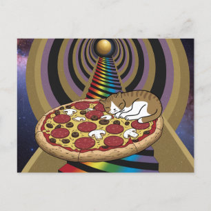 Carte Postale Dormir sur une pizza