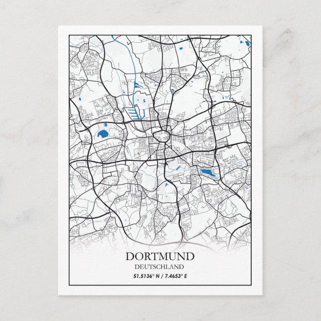 Carte Postale Dortmund Deutschland City Map Voyage simple (Devant)