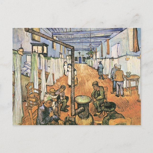 Carte Postale Dortoir à l'hôpital d'Arles par van Gogh (Devant)
