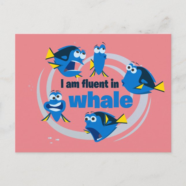 Carte Postale Dory | Je suis Fluent in Whale (Devant)