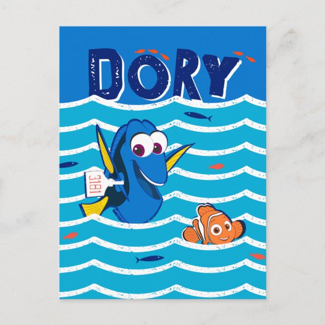 Carte Postale Dory & Nemo Aimer nager (Devant)