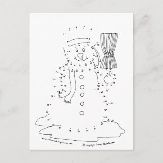 Carte Postale Dot to Dot Snowman