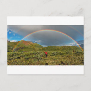 Carte Postale Double arc-en-ciel de l'Alaska, vraie photo !