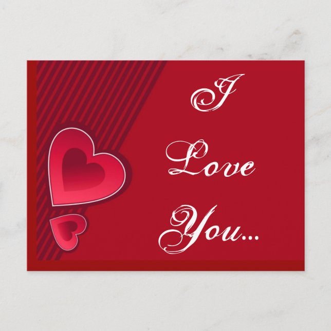 Carte Postale Double Coeur Je T'Aime (Devant)