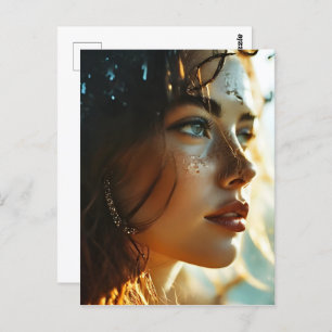 Carte Postale Double exposition art femme