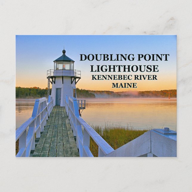 Carte Postale Double Point Lighthouse, Maine Postcard (Devant)