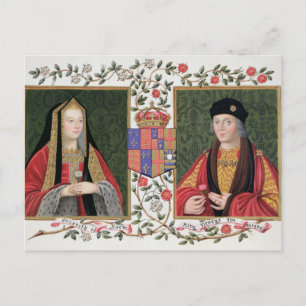 Carte Postale Double portrait d'Elizabeth de York (1465-1503) a