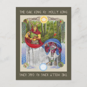 Carte Postale Double Portrait of the Oak King and Holly King
