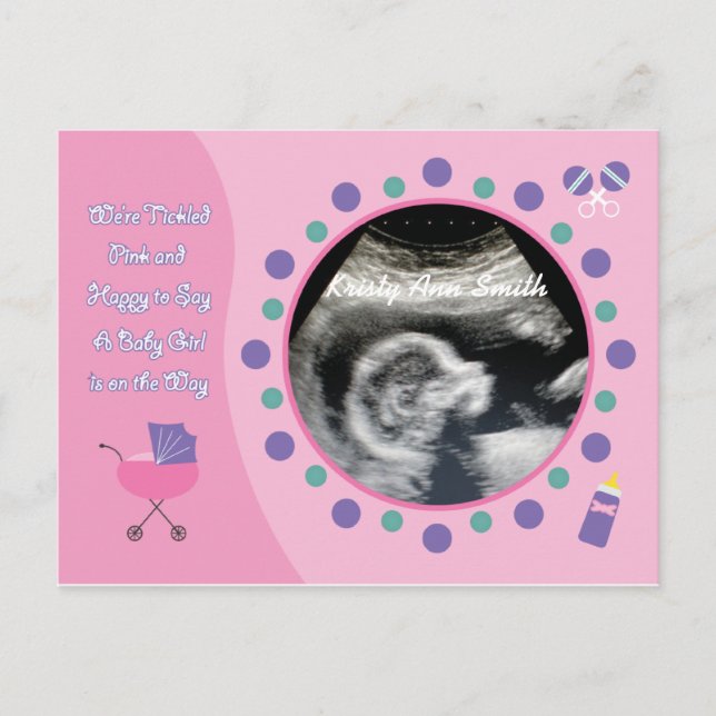Carte postale Douche bébé fille (Devant)