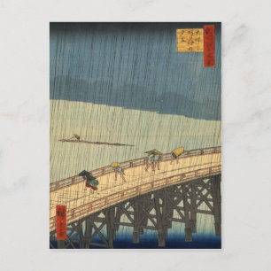 Carte Postale Douche soudaine sur le pont Shin-Ōhashi, Hiroshige