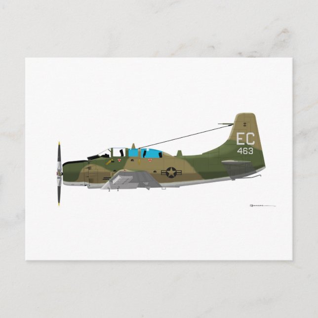 Carte Postale Douglas A-1E Skyraider (Devant)