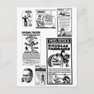 Carte Postale Douglas Fairbanks Petites annonces de films