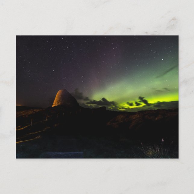 Carte postale Doune Broch, Isle of Lewis et Aurora (Devant)