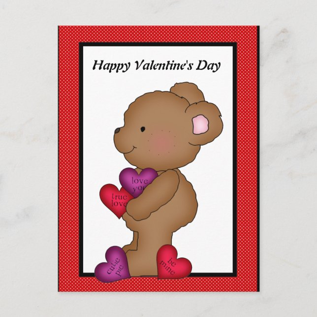 Carte postale d'ours de Saint-Valentin (Devant)