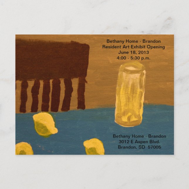 Carte postale d'ouverture de l'exposition d'art (Devant)