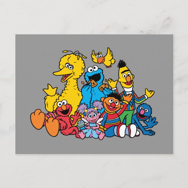 Carte Postale Doux amis de Sesame Street (Devant)