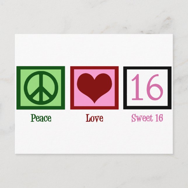 Carte Postale Doux Seize Ans (Devant)