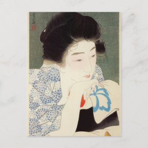 Carte Postale Douze aspects des femmes Cheveux du matin Torii Ko