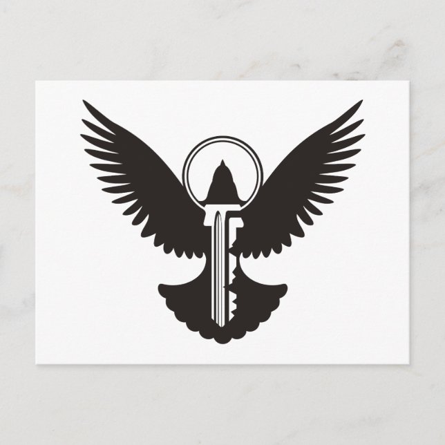 Carte Postale Dove avec clé (Devant)