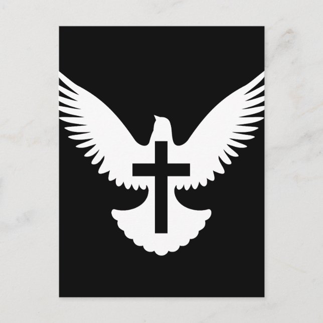 Carte Postale Dove avec croix (Devant)