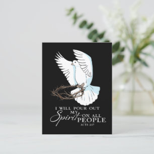 Carte Postale Dove Bird Je Verserai Mon Esprit Sur Toutes Les Pe