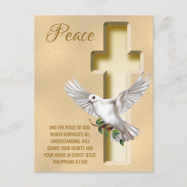 Carte Postale Dove de la paix Scripture personnalisée Verse (Devant)