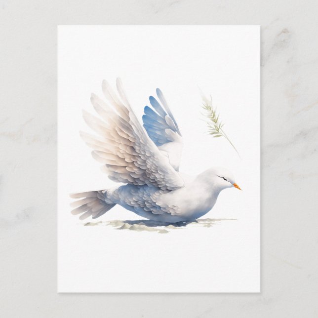 CARTE POSTALE DOVE, ESPRIT SAINT, PAIX, RUACH BRUIT DU CIEL (Devant)