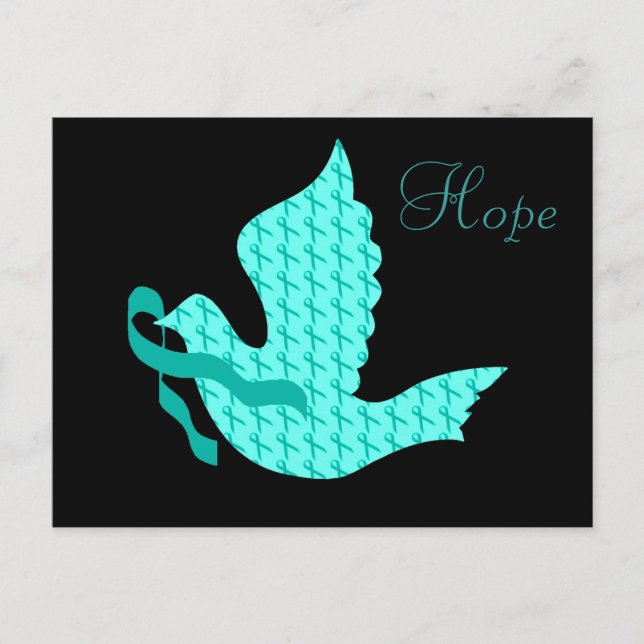 Carte Postale Dove of Hope - Ruban Turquoise (Cancer du col de l (Devant)