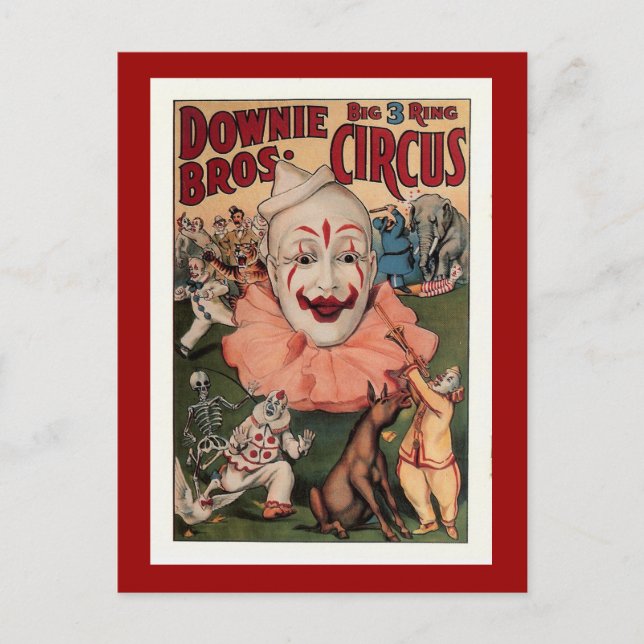 Carte Postale Downie Bros. Cirque vintage (Devant)