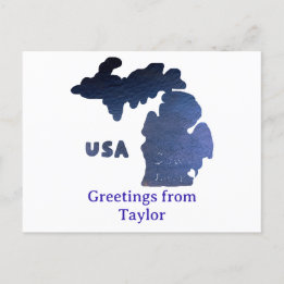 Carte Postale Downriver Michigan Custom City River
