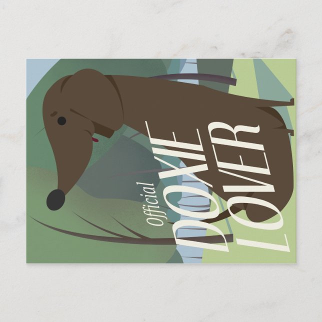 Carte Postale "Doxie Lover officiel" mignon dachshund (Devant)