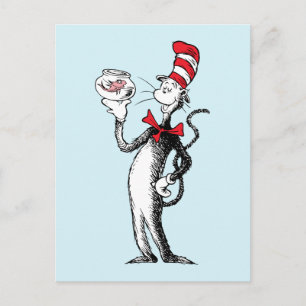 Carte Postale Dr Seuss   Chat dans le Casquette & Krinklebine