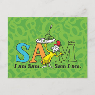 Carte Postale Dr. Seuss Je suis Sam. Sam je suis.