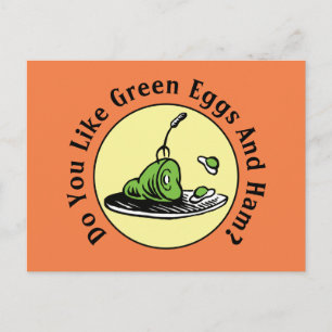 Carte Postale Dr Seuss   Oeufs verts et icône de jambon