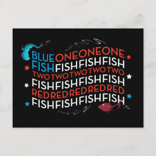 Carte Postale Dr. Seuss   Poisson Rouge Poisson Bleu Graphique D