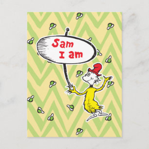 Carte Postale Dr. Seuss Sam-I-Am tenant une pancarte