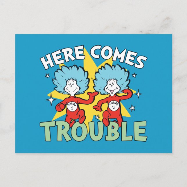 Carte Postale Dr Seuss | Une Chose Deux Ici, C'Est Difficile (Devant)