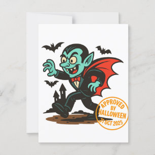 Carte Postale Dracula Vampire - Approuvé par Halloween